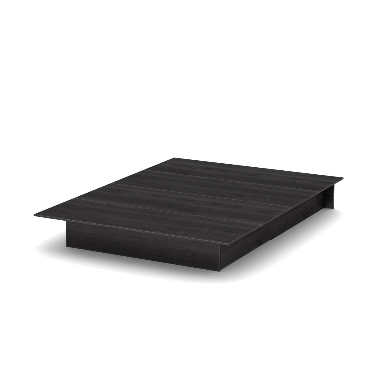Step One Low Profile Platform Bed in Gray Oak with Underbed Storage South Shore