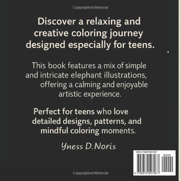Elephant Coloring Book for Teens: Ethnic drawings and Zentangle style Majosta
