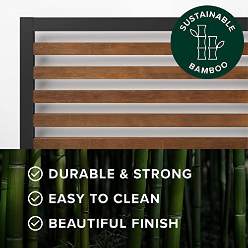 Zinus Kai Bamboo & Metal Platform Bed Frame with Headboard – Queen, No Box Spring Needed, Easy Assembly, Brown Zinus