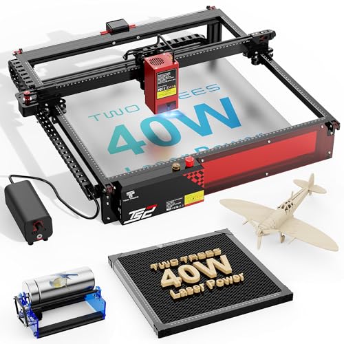 Twotrees TS2 Laser Engraver,40000mW High Precision Laser Engraving Machine,Laser Cutter,0.08mm Laser Spot Engraver Machine for DIY,Wood,Metal,Acrylic,Glass,Stainless Steel Twotrees