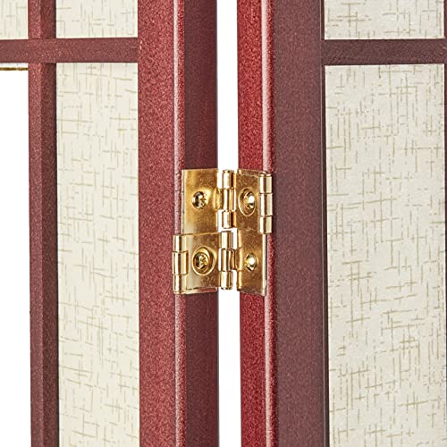 ORE International Four Panel Shoji Screen Cherry Finish ORE