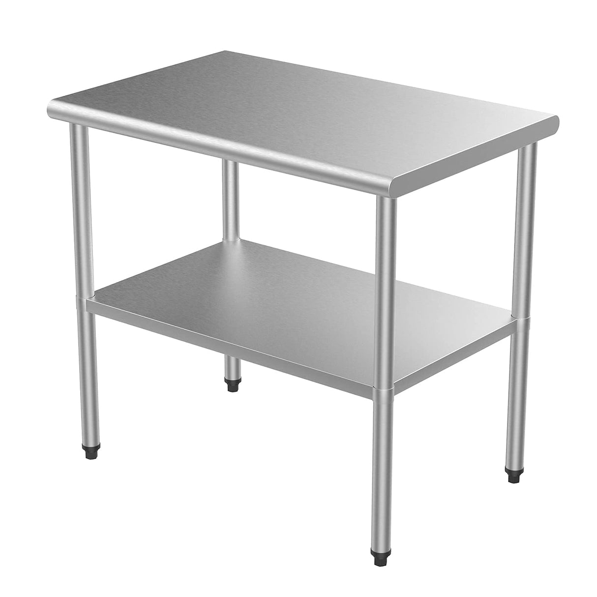 ROVSUN 36'' x 24'' Stainless Steel Table for Prep & Work,Commercial Worktables & Workstations,Heavy Duty Metal Table with Adjustable UnderShelf for Kitchen Restaurant,Home,Hotel,Outdoor ROVSUN