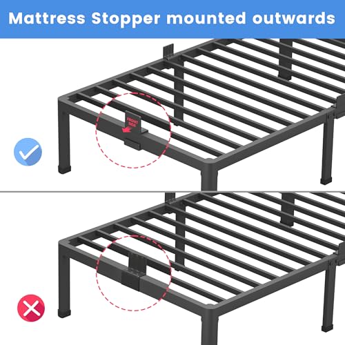 MAF 10 Inch King Metal Platform Bed Frame with Round Corner Legs, 3000 LBS Heavy Duty Steel Slats Support, Noise Free, No Box Spring Needed, Easy Assembly MAF