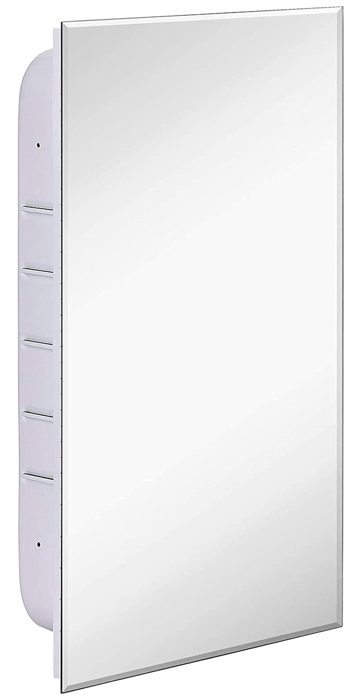 Hamilton Hills 16x26 Inch White Recessed Bathroom Medicine Cabinet with Mirror - Beveled Bathroom Cabinet Organizer with Shelves - Farmhouse Wall Mounted Hanging Medicine Mirror Unit Hamilton Hills