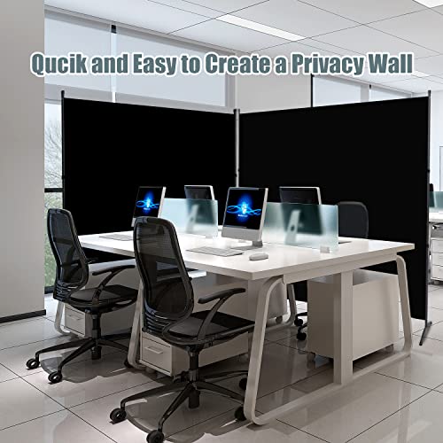 Room Divider Single Panel Privacy Screen, 71''x72''H Large Divider for Room Separation, Thickened Fabric 6FT Room Divider Wall Screen for Bedroom Office School, Portable Partition Room Dividers, Black HOMSCREENER