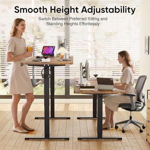 Monomi Electric Standing Desk, 79 x 31.5 inches Height Adjustable, Ergonomic Home Office Sit Stand Up Desk with Memory Preset Controller (Rustic Brown Top/Black Frame) Monomi