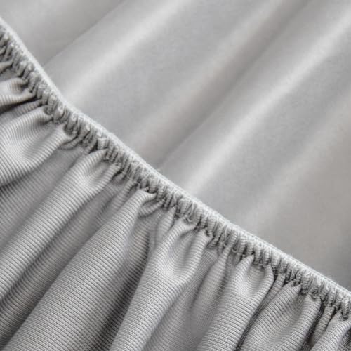 Biloban Twin Fitted Sheet 2 Pack, Twin Bedding Fitted Sheets Only with Deep Pocket up to 14", Bottom Sheet, Shrinkage & Stain Resistant Bed Sheets, Wrinkle Free & Easy Care, Grey Biloban