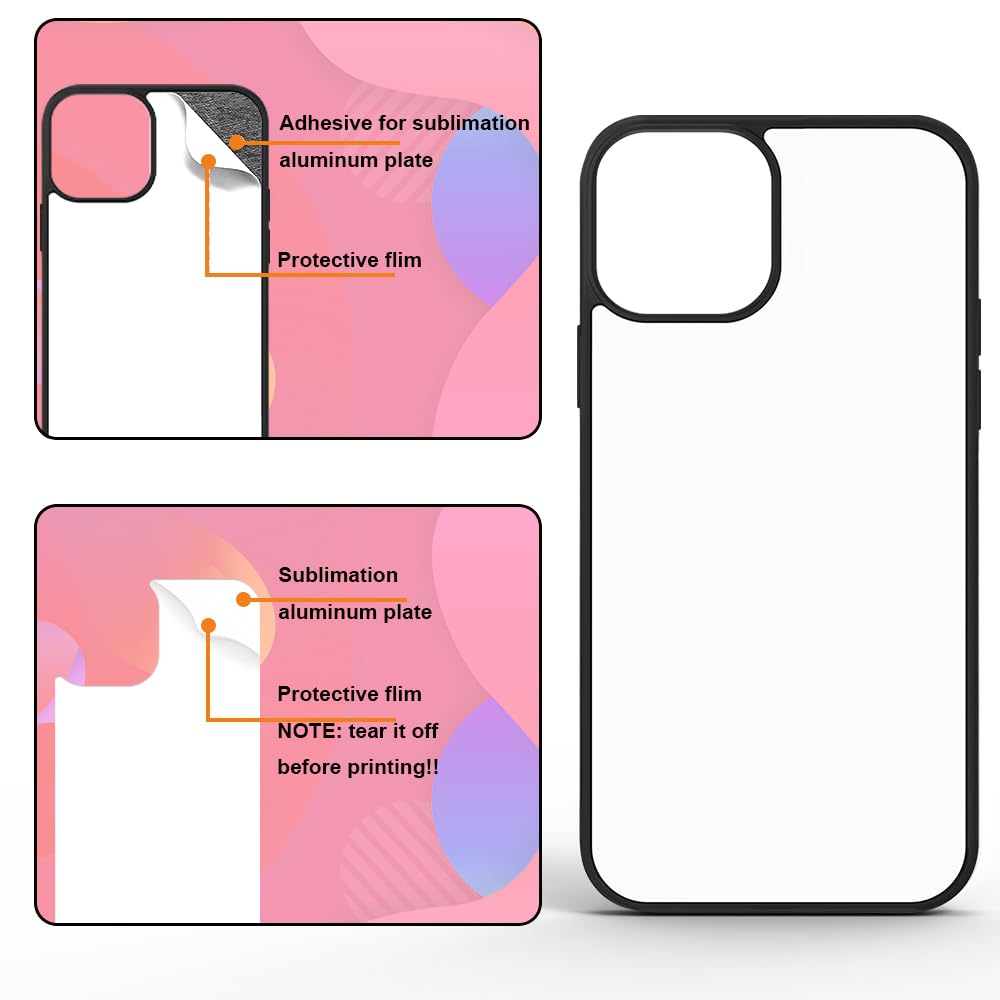 FOQENCCI 5 Piece Sublimation Phone Case Compatible for iPhone 16 Pro Max Sublimation Blank Case Soft Rubber + Hard PC Blank Printable DIY Aluminum Anti-Slip Shockproof Custom Protective Cover 6.9 inch FOQENCCI