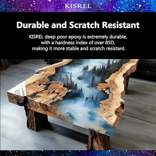 Deep Pour Epoxy Resin, KISREL 96OZ Resin Epoxy Kit (2:1) for 2-4 Inch Pour Depths,Bubble Free, Low Odour, Crystal Clear Casting Resin for Bar Tops, Table Tops, River Tables, Wood Fillers, Crafts KISREL