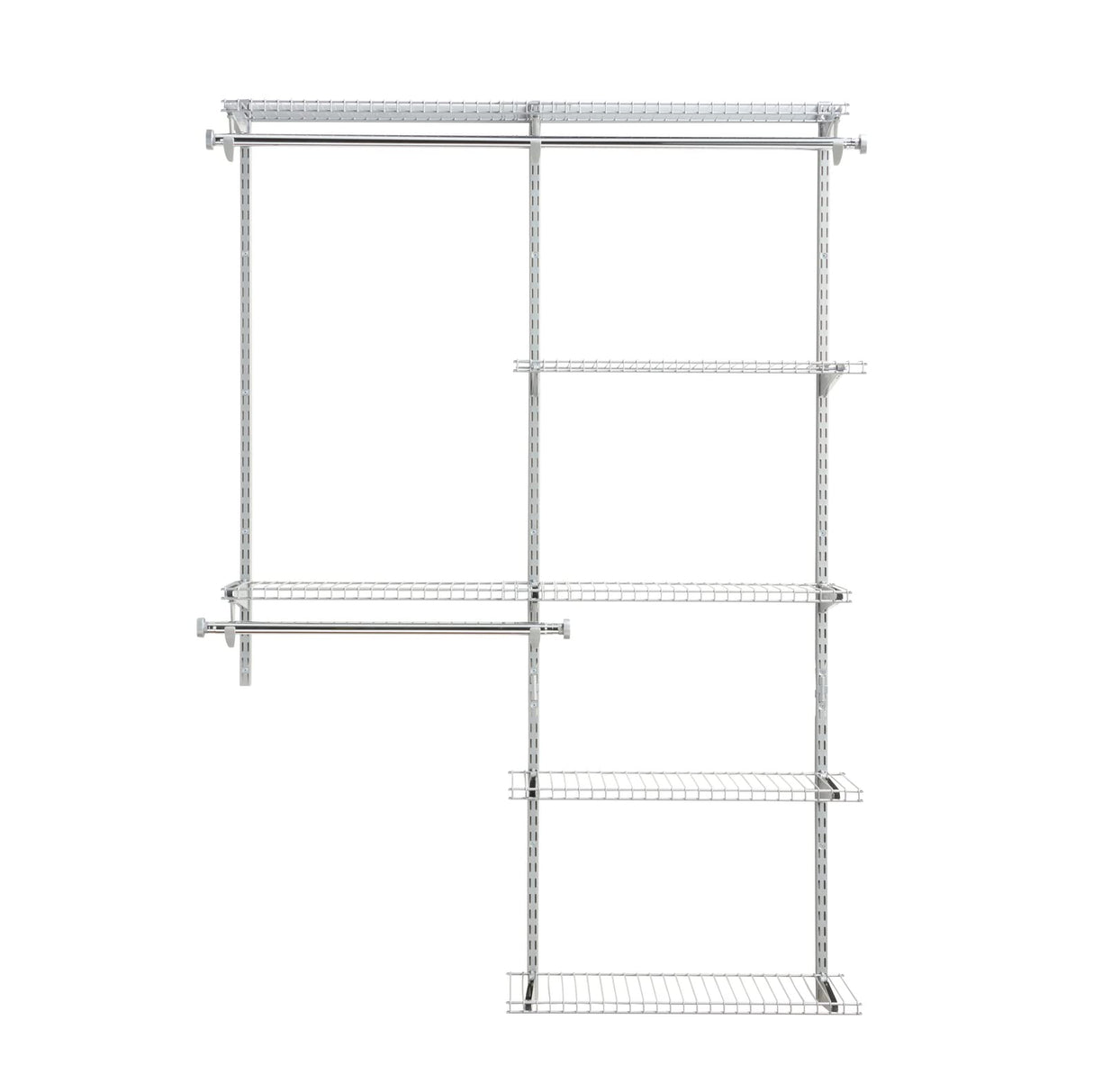 Rubbermaid Configurations Deluxe Custom Closet Kit, 4-8 Ft. Adjustable Metal Wire Shelving, Titanium Finish, Expandable Organization System, Hardware Included, for Home Closet/Pantry/Laundry/Mudroom Rubbermaid