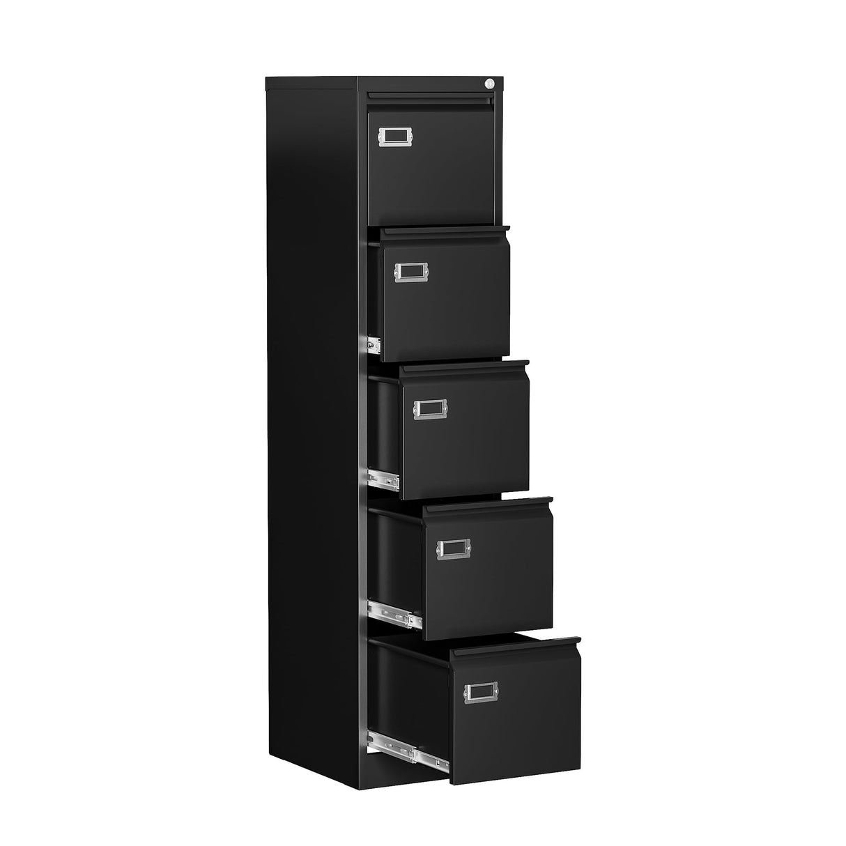 Anxxsu 5 Drawer File Cabinet, Filing Cabinets for Home Office, Vertical File Cabinet with Lock, 64.3" H Locking File Cabinet for A4 Legal/Letter, Assembly Required (Black) Anxxsu
