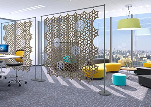 OSHIYINN Hanging Room Divider - 12Pcs 3D DIY Hollowed Out Hexagram Star Felt Fiber Surface High Density Polyester Fiber Screen Panel Home Office Decoratio Partition (Neon Green) OSHIYINN
