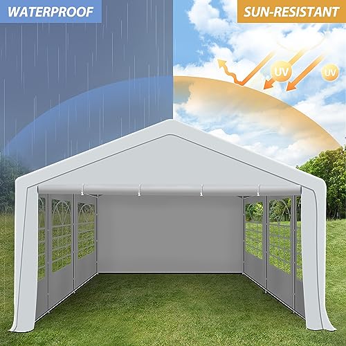 Raysfung 20 x 20Ft Party Tent Heavy Duty, Outdoor Wedding Tent with Removable Sidewalls, Event Gazebo Shelters Canopy for Party Raysfung