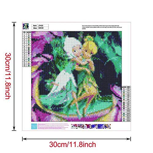 DIY 5D Diamond Art by Number Kits, Tinker Bell Fairy Angel Pretty Fairies Round Full Drill Acrylic Embroidery Cross Stitch Arts Craft Supply for Home Wall Decor Adults 11.8x11.8 inches Better Selection