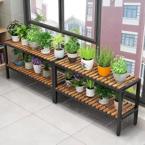 Shoe Rack Organizer for Small Spaces 2Tier Long Narrow Shoe Stand, Closet Shoe Rack, Small Shoe Shelf for Closet Entryway Corner Garage and Bedroom Front Door - Shoe Storage Combining Wood and Metal ZHUTIANXIA
