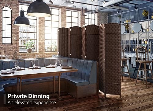 Sorbus 8 Panel Room Divider 6 ft. Tall - Privacy Screen, Extra Wide Double Hinged Panels, Mesh Hand-Woven Design, Partition Room Dividers and Folding Privacy Screens, Wall Divider for Room Separation Sorbus