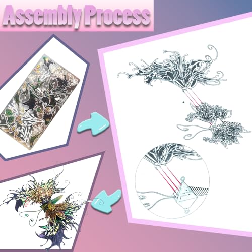 NovnZodiex 3D Metal Puzzles for Adults,Butterfly Model Building Kits,Cute Insect Design,Brain Teaser Puzzle,DIY Mechanical Assembly Kit Creative Ornament Suitable for Home Decor Art Craft (Black)