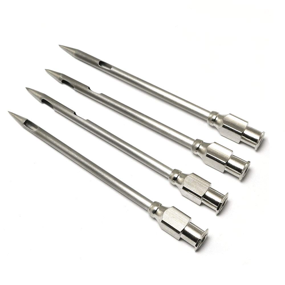 PZRT 4pcs Injector Needle for Barbecue, Stainless Steel Marinade Turkey BBQ Meat Injector Needle Kitchen Accessories Party Home Supplies PZRT