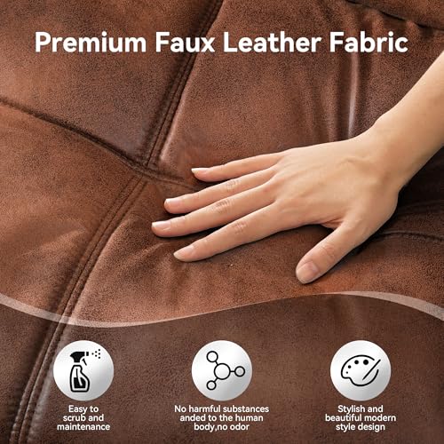 Vyfipt 71" Convertible Futon Sofa Bed,3-in-1 Faux Leather Fabric Futon Couch with Memory Foam, Modern Foldable Sleeper Loveseat for Small Spaces, Living Room,Office & Apartment,Brown Vyfipt