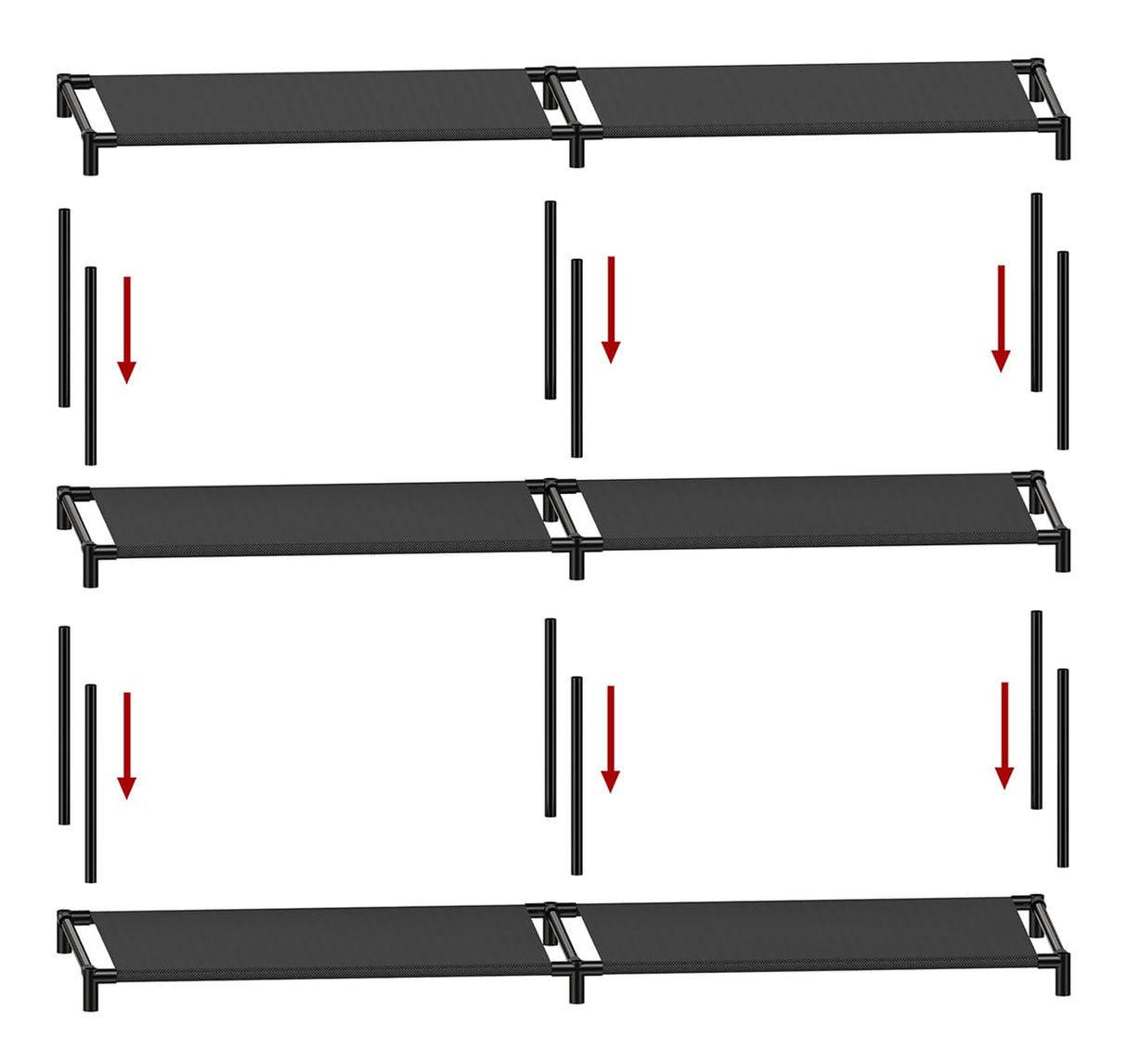 FIDUCIAL HOME 4 Tiers Shoe Rack Organizer 16-20 Pairs Stackable Shoe Storage Shelf Durable for Closet Entryway, Black FIDUCIAL HOME