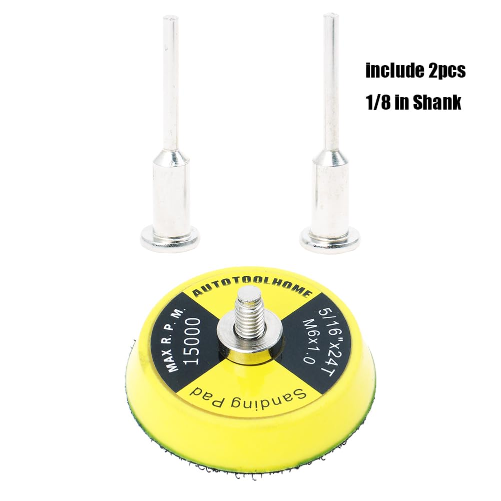 AUTOTOOLHOME 100 Pack 2 inch Sanding Discs Kit with Polishing Pads Plate 40 60 80 100 120 150 180 240 320 400 Grit Sandpapers for Drill Grinder Rotary Tool AUTOTOOLHOME