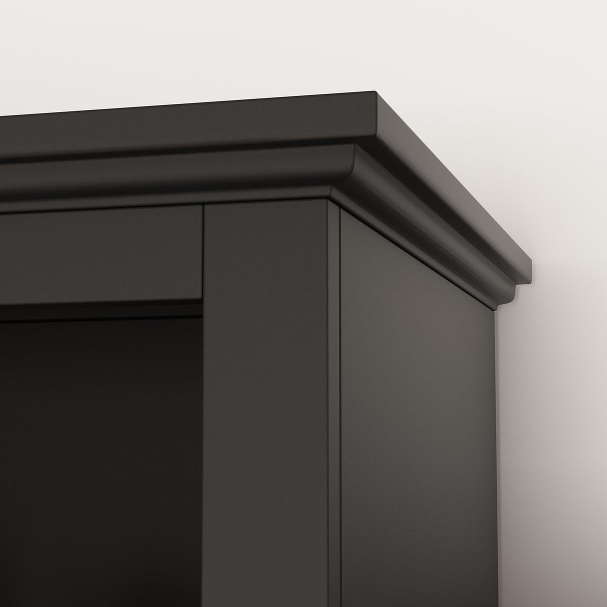 ECACAD 4-Piece Wall Unit TV Stand with Bookshelves for TVs up to 65", Modern TV Console Table Media Entertainment Center with Glass Doors & Open Shelves for Living Room, Bedroom & Home Theater, Black ECACAD