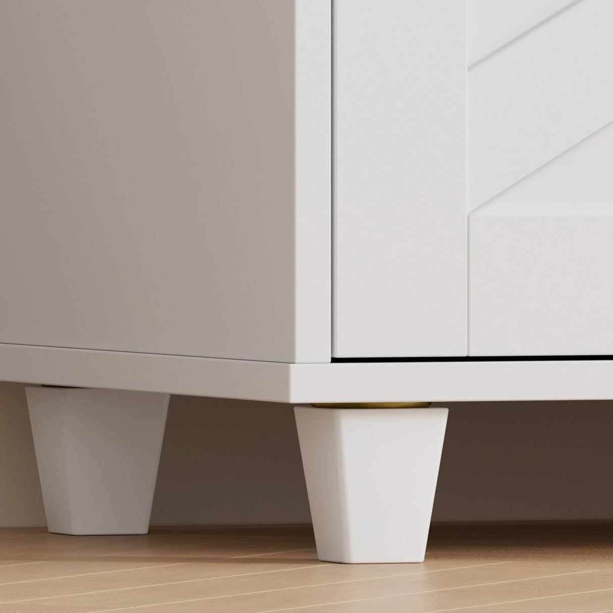 SYESWAY Buffet Cabinet with Storage, 55”Large Coffee Bar Cabinet with 2 Drawers and 4 Barn Doors, Adjustable Shelf, Modern Farmhouse Sideboard Buffet for Kitchen, Living Room, White SYESWAY