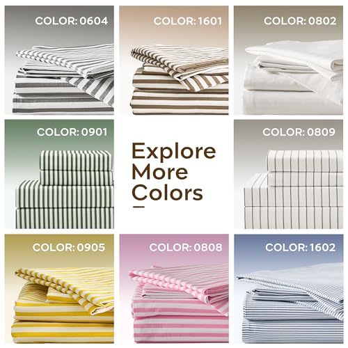 JELLYMONI 100% Natural Cotton 3pcs Striped Duvet Cover Sets,White Duvet Cover with Grey Stripes Pattern Printed Comforter Cover,with Zipper Closure & Corner Ties(Queen Size) JELLYMONI