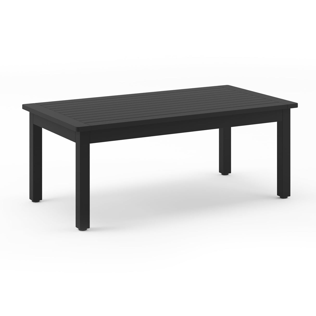 LUE BONA Outdoor Coffee Table, HDPS Black Patio Coffee Tables for Outside Rectangle, Adjustable Levelling Feet/Weather Resistant, Patio Table for Deck, Pool, Balcony, Indoor or Outdoor Use LUE BONA