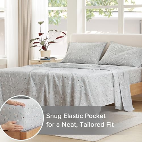 Comfort Spaces 100% Cotton Sheet Set Breathable, Lightweight, Soft with 12" Elastic Pocket Fits up to 14" Mattress, All Season Cozy Bedding, Matching Pillow Case, Twin Lama Multi 3 Piece Comfort Spaces