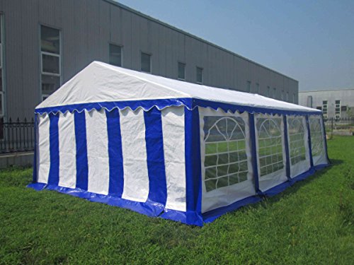 AMERICAN PHOENIX Party Tent 16x26 ft Heavy Duty Canopy Shelter Gazebo for Wedding Event Fair with Roof with Sidewalls and Windows White and Blue Event Tents AMERICAN PHOENIX