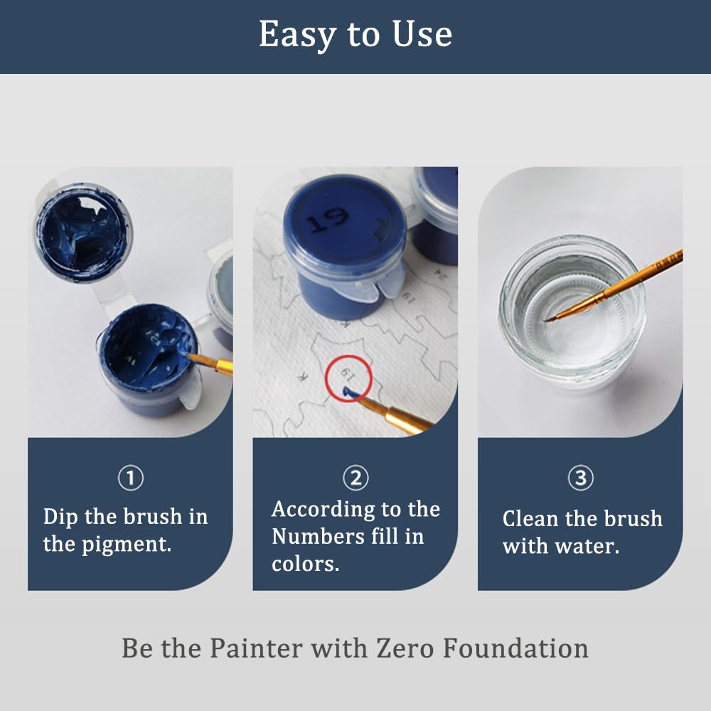 Natuyalo Paint by Numbers Kit for Adults Beginners and Kids, 16" Wx20 L Canvas Pictures Drawing Acrylic Paintwork with 3 Pcs Paintbrushes, Sunflowers in a Vase Natuyalo