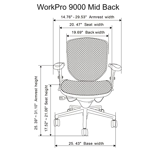 WorkPro® Quantum 9000 Series Ergonomic Mid-Back Mesh/Mesh Chair, Black WorkPro