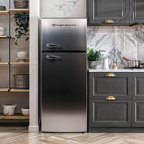 Frigidaire EFR751 2 Door Apartment Size Refrigerator/Freezer Combo, 7.5 cu ft, Platinum Series, Stainless, 23" D x 21.5" W x 55.5" H, Stainless Steel Frigidaire