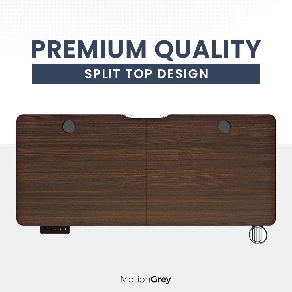 MOTIONGREY - Electric Motor Height Adjustable Standing Desk, Ergonomic Stand Up Desk, Adjustable Computer Sit Stand Desk Stand (Black + Black, 55 Inch) MOTIONGREY