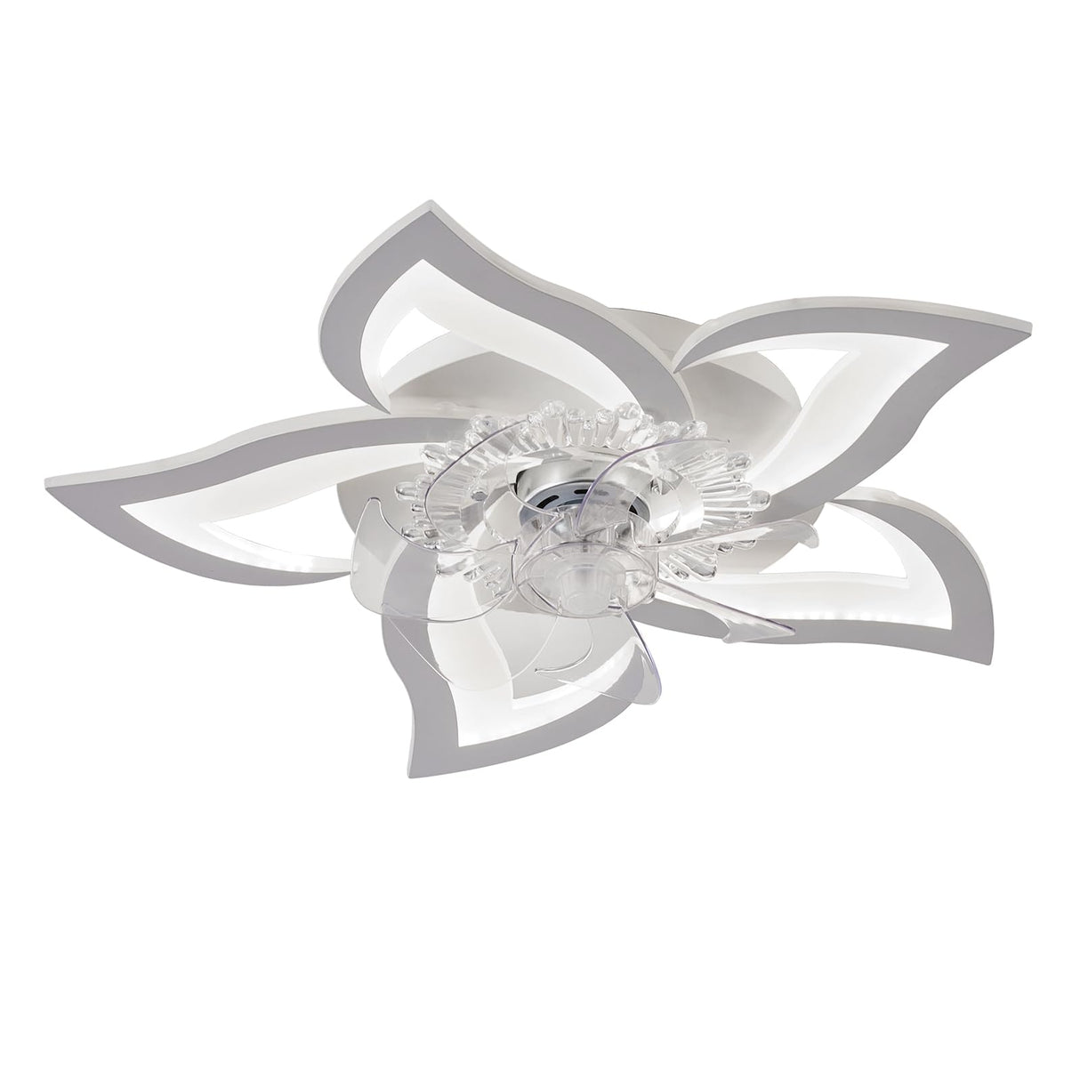 Bevenus Low Profile Ceiling Fan with Lights,110v Modern Dimmable Flower Shape, Remote Control/app Control,Timing 6 Gear Speeds Fan Ceiling Lamp. Bevenus