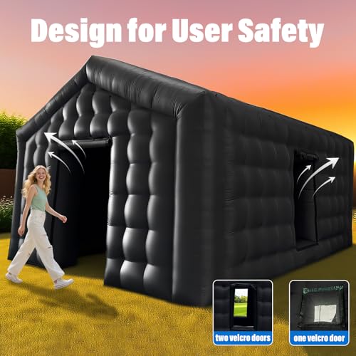 AKSPORT Inflatable Nightclub - Inflatable Party Tent for Adults with 2 Side Doors– Ideal for Music Festivals, Weddings, Raves, Corporate Events (Includes Blower & Repair Kit) AKSPORT