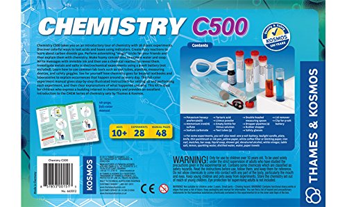 Thames & Kosmos Chemistry Chem C500 Science Kit with 28 Guided Experiments 48 Page Science Guide Parents’ Choice Silver Award Winner, 13.1" L x 2.6" W x 8.9" H Thames & Kosmos