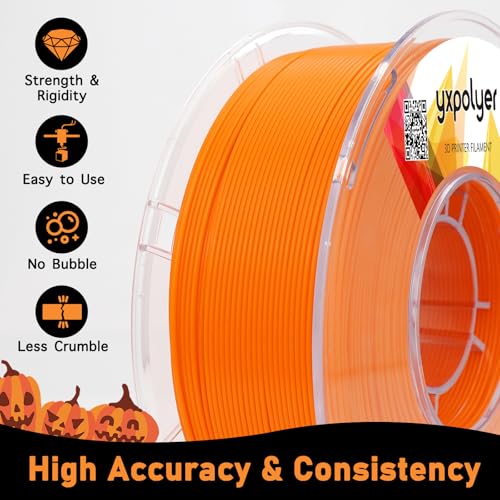 YXPOLYER PLA+ Filament Food Safe PLA Plus Food-Grade 1.75mm 3D Printing Filament 1kg 2.2lbs with PC Reusable Spool fit AMS System and Most FDM 3D Printers, Orange yxpolyer