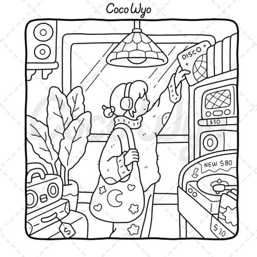 Girl Moments: Vol. 2 Coloring Book for Adults and Teens Featuring Cute Cozy Daily Activities for Relaxation Coco Wyo LLC