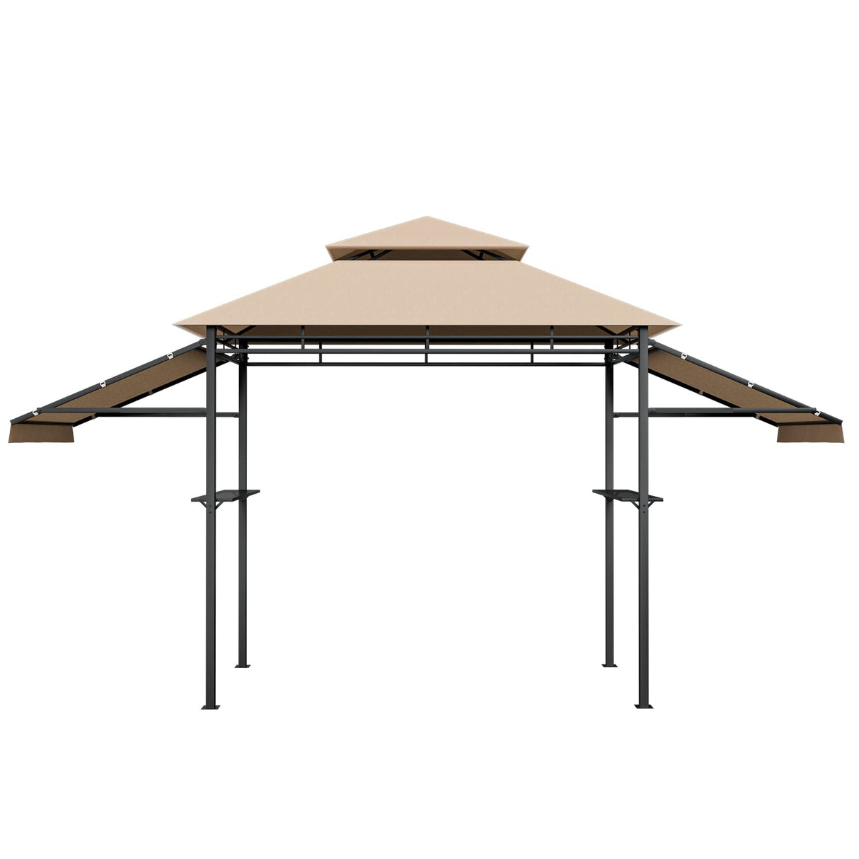 Tangkula 13.5x4 Ft Grill Gazebo with Dual Side Awnings, Double Tier BBQ Gazebo with 2 Side Shelves, Heavy-Duty Steel Frame, CPAI-84 Barbecue Grill Gazebo Shelter for Patio, Garden, Beach, Terrace Tangkula