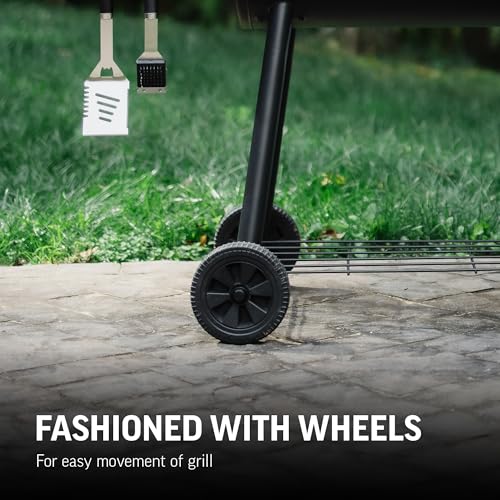 Char-Griller®Smokin Pro Charcoal Grill and Offset Smoker with Side Fire Box, Dual Damper Control, Chrome Plated Steel Warming Rack, 1,130 Cooking Square Inches in Black, Model CG30044223 Char-Griller