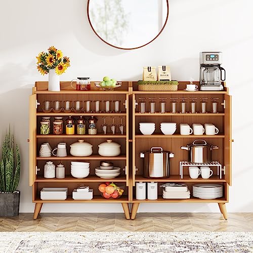 Tribesigns Sideboard Buffet Cabinet, Wood Kitchen Storage Cabinet with 2 Doors, Accent Cabinet with Removable Shelves for Kitchen, Dining Room, Living Room, Entryway (1) Tribesigns