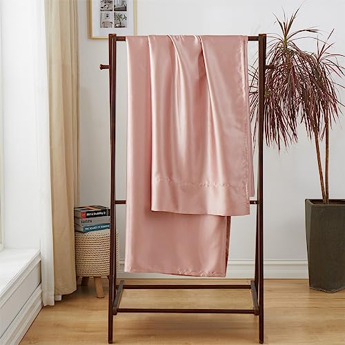 Ersmak Satin Flat Sheet Only, Single Flat Sheet Queen, Luxury & Ultra Soft Silky Bedding Top Sheet for Queen Mattress - Champagne Ersmak