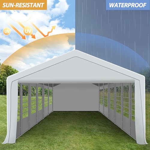 Raysfung 20' x 40' Party Tent Heavy Duty, Wedding Tent with Removable Sidewalls, Outdoor Gazebo Event Shelters Canopy for Birthday Party Raysfung