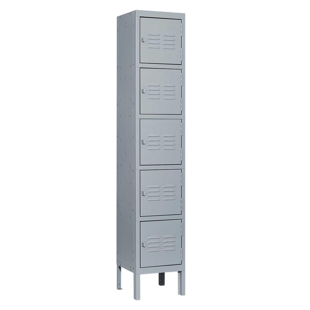 Gustonhon Gray Metal Locker 72''Storage Dressing Room Cabinet,Lockers for Employees,5-Door Five-Layer Independent Wardrobe Storage Box for Home,Garage,Bedroom,Gym,Office,School,Fire Department Gustonhon