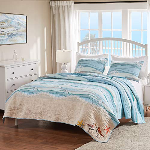 Greenland Home Maui Embroidered Coastal Quilt Set, King/California King (3-Piece) Greenland Home Fashions