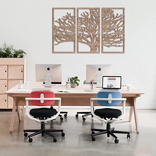 BINCUE 3 Panel Rustic Wood Wall Art Tree of Life Boho Decor with 3D Hollow Craft Art for Kitchen & Bathroom & Living Room BINCUE