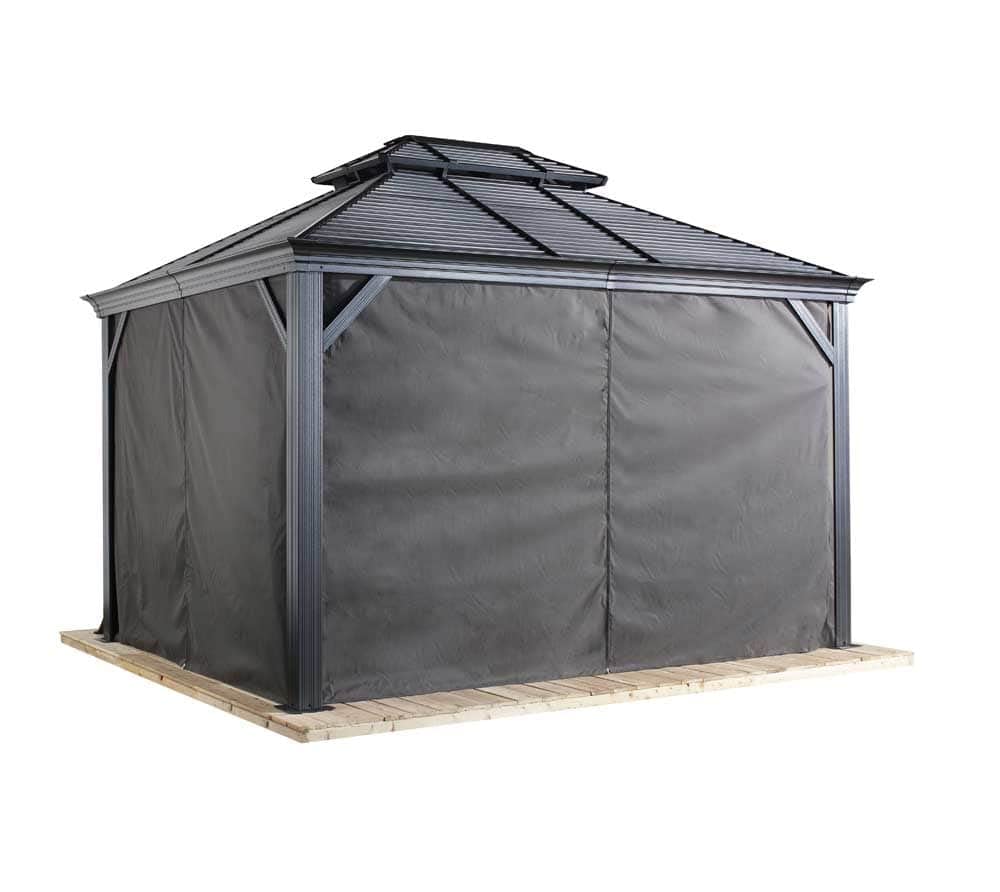 Sojag 135-9163810 10' x 12' Curtains for Monaco/Messina/Mykonos Outdoor Gazebo Models, Grey Sojag