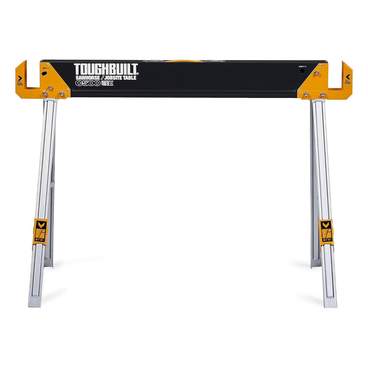 ToughBuilt - Folding Sawhorse/Jobsite Table - Sturdy, Durable, Lightweight, Heavy-Duty, 100% High Grade Steel, 41.5-Inch Easy Carry Handle - (TB-C550) ToughBuilt